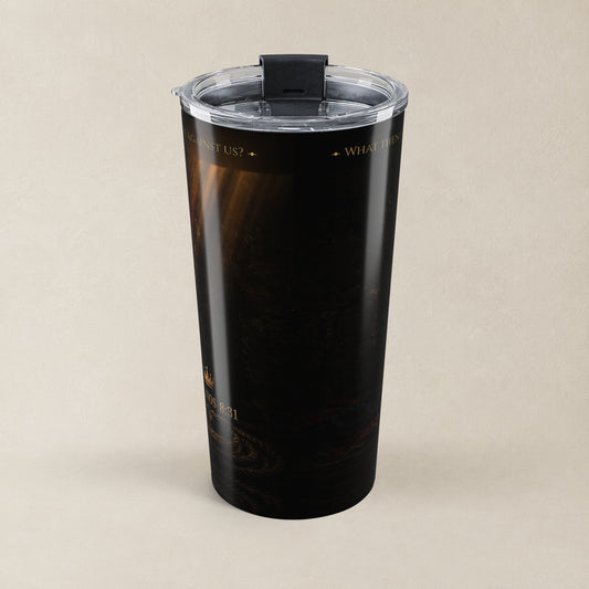 Vaso Térmico Cristiano Romanos 8:31 | Machete Boricua Bandera PR | Christian Tumbler Romans 8:31