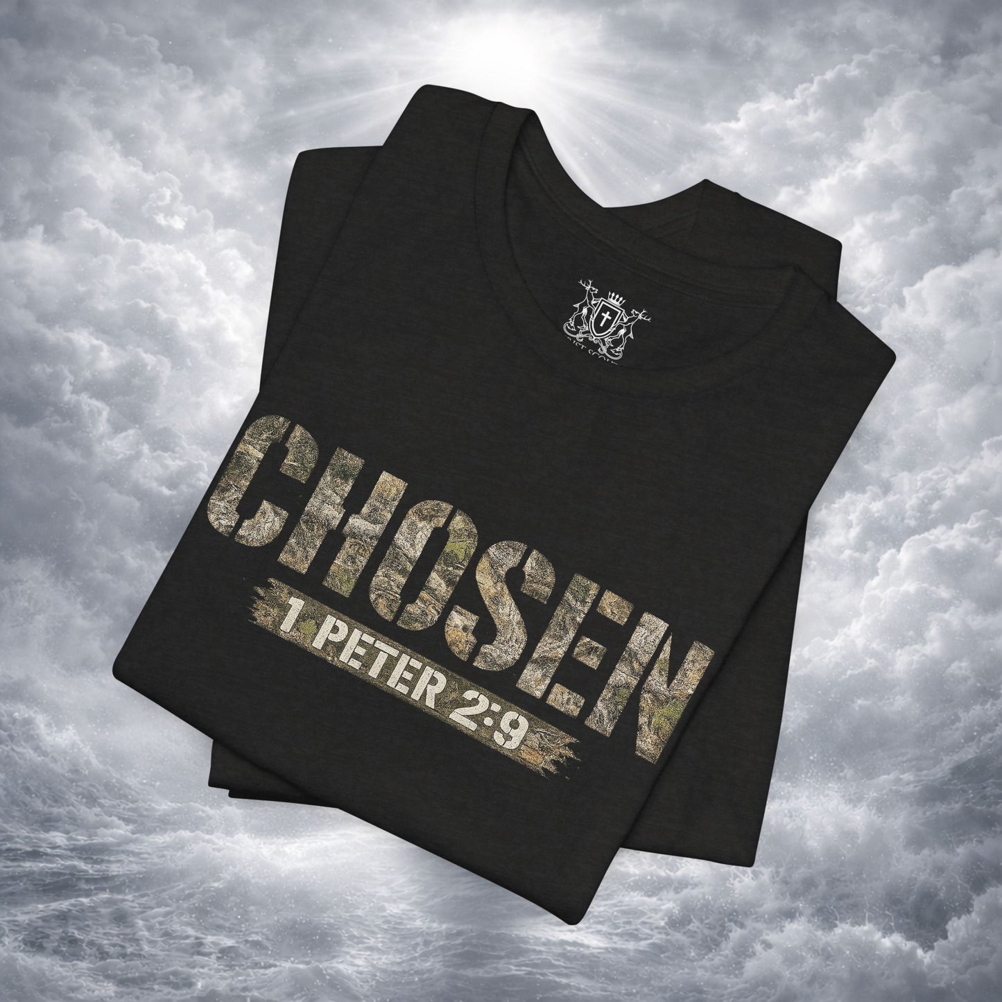 CHOSEN Camo Tee, Royal Priesthood, Special Treasure | 1 Peter 2:9 Christian Apparel