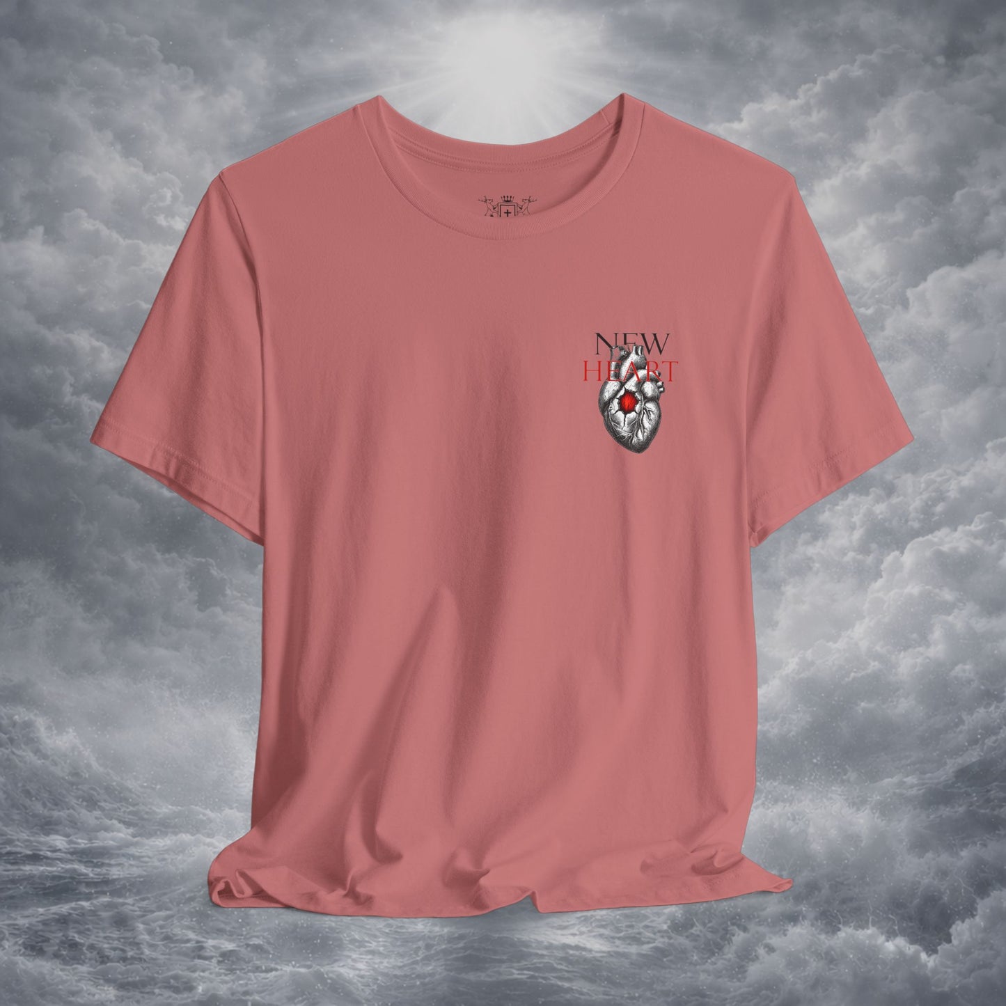 New Heart — Ezekiel 36:26 Christian Typographic Tee | Christ Scouts