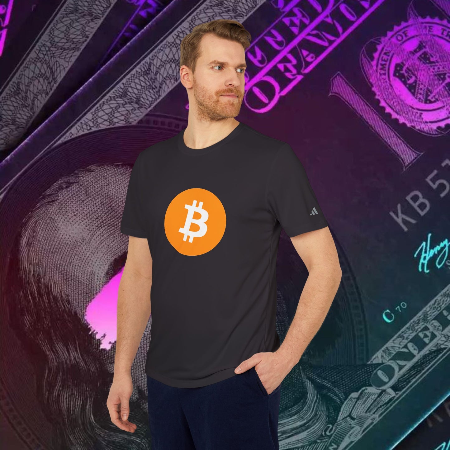 adidas® Unisex Sport T-shirt ( Bitcoin - BTC ) big logo