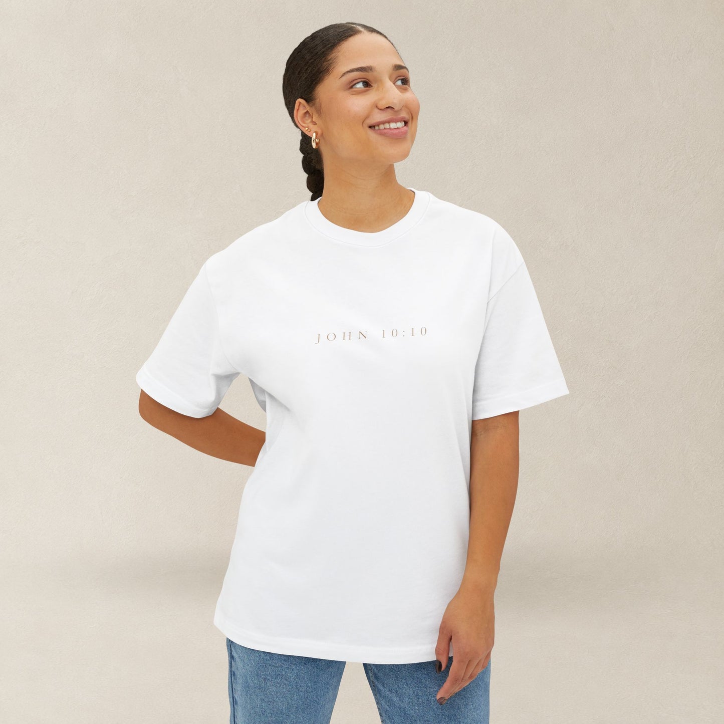 Abundant Life Oversized Boxy Tee | John 10:10 Christian Shirt | Have Life Abundantly