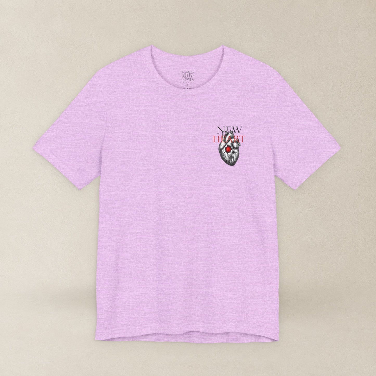 New Heart — Ezekiel 36:26 Christian Typographic Tee | Christ Scouts