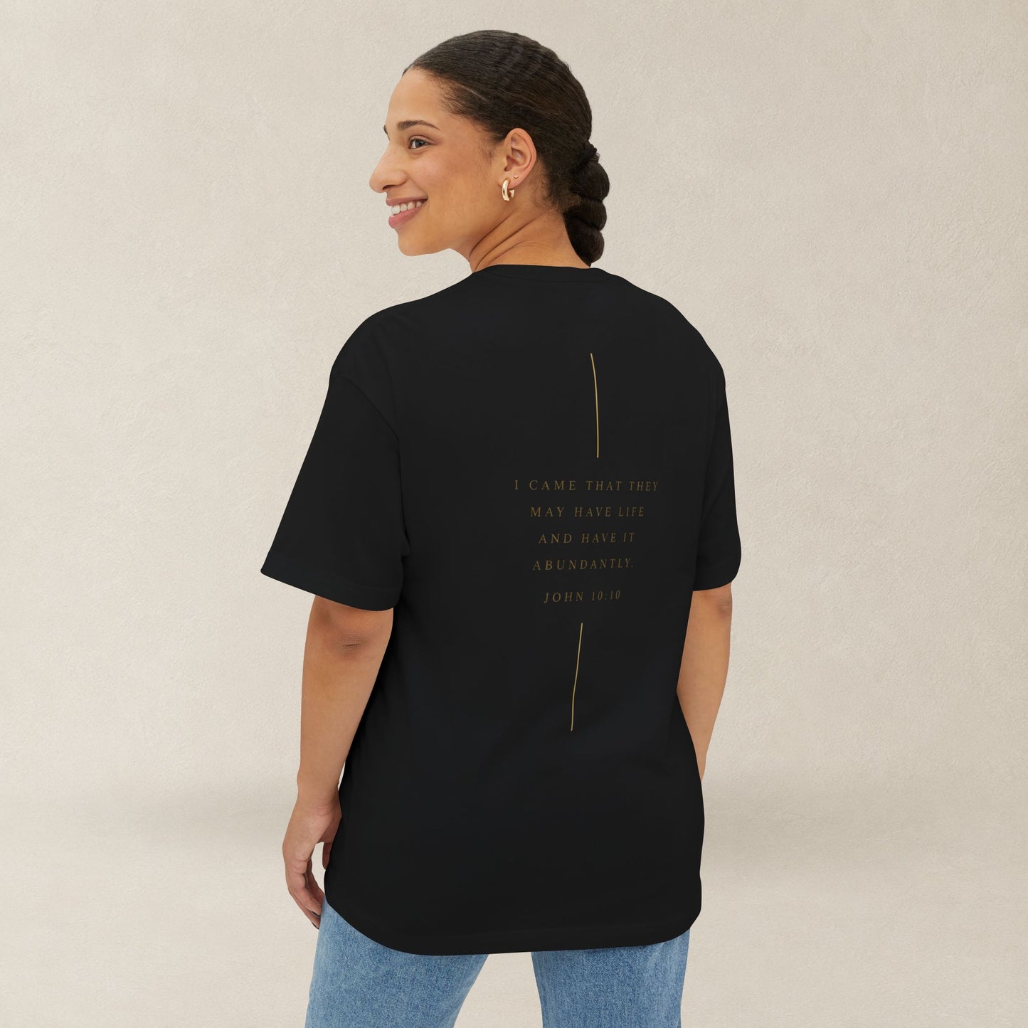 Abundant Life Oversized Boxy Tee | John 10:10 Christian Shirt | Have Life Abundantly