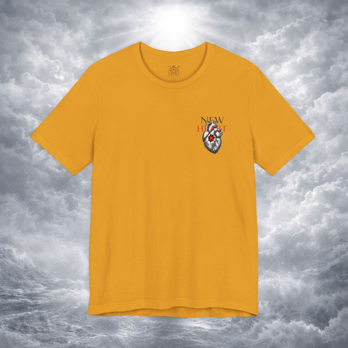 New Heart — Ezekiel 36:26 Christian Typographic Tee | Christ Scouts