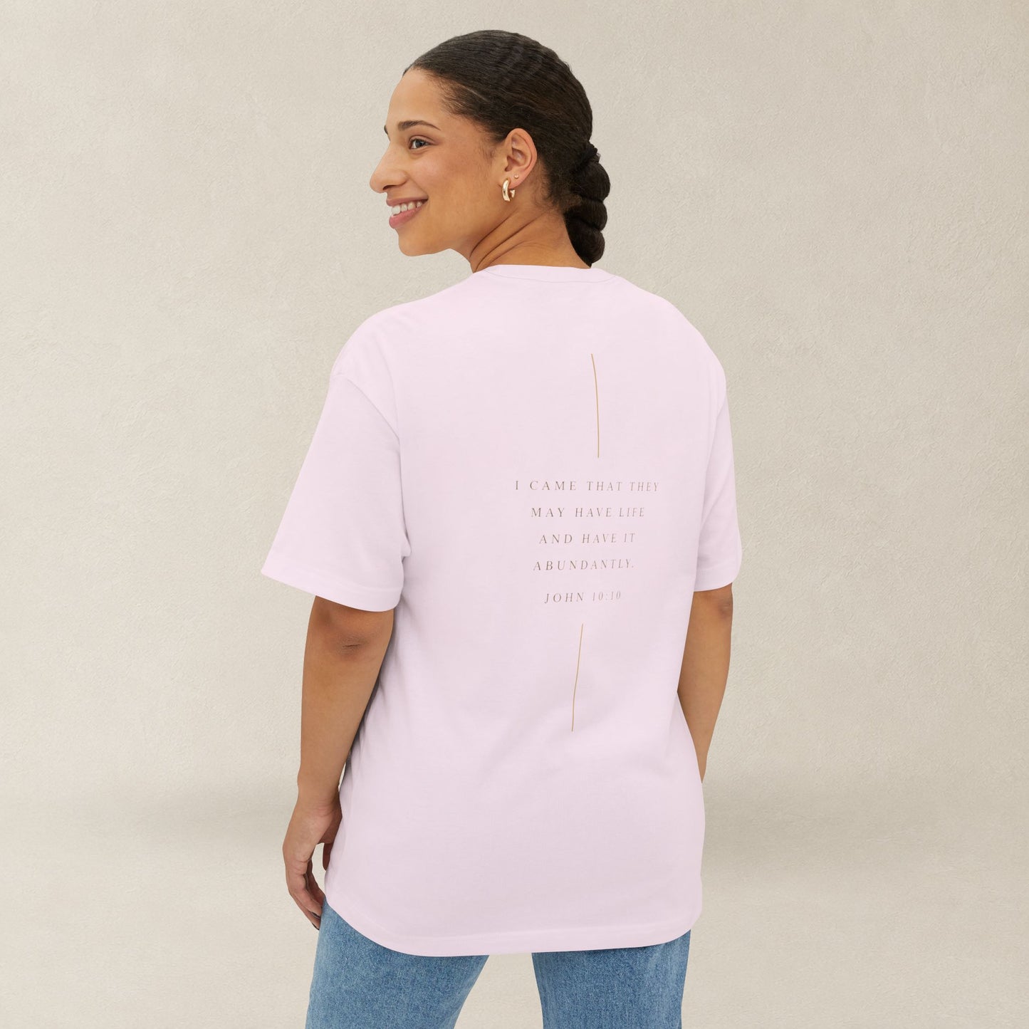 Abundant Life Oversized Boxy Tee | John 10:10 Christian Shirt | Have Life Abundantly