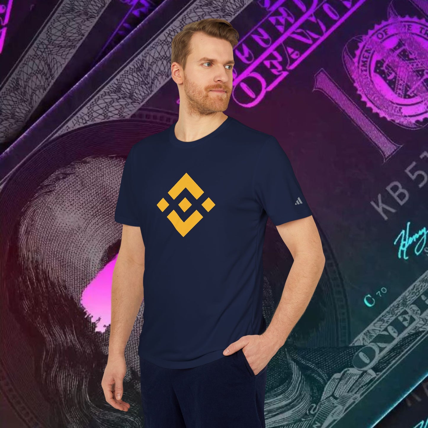 adidas® Unisex Sport T-shirt ( Binance - BNB ) big logo