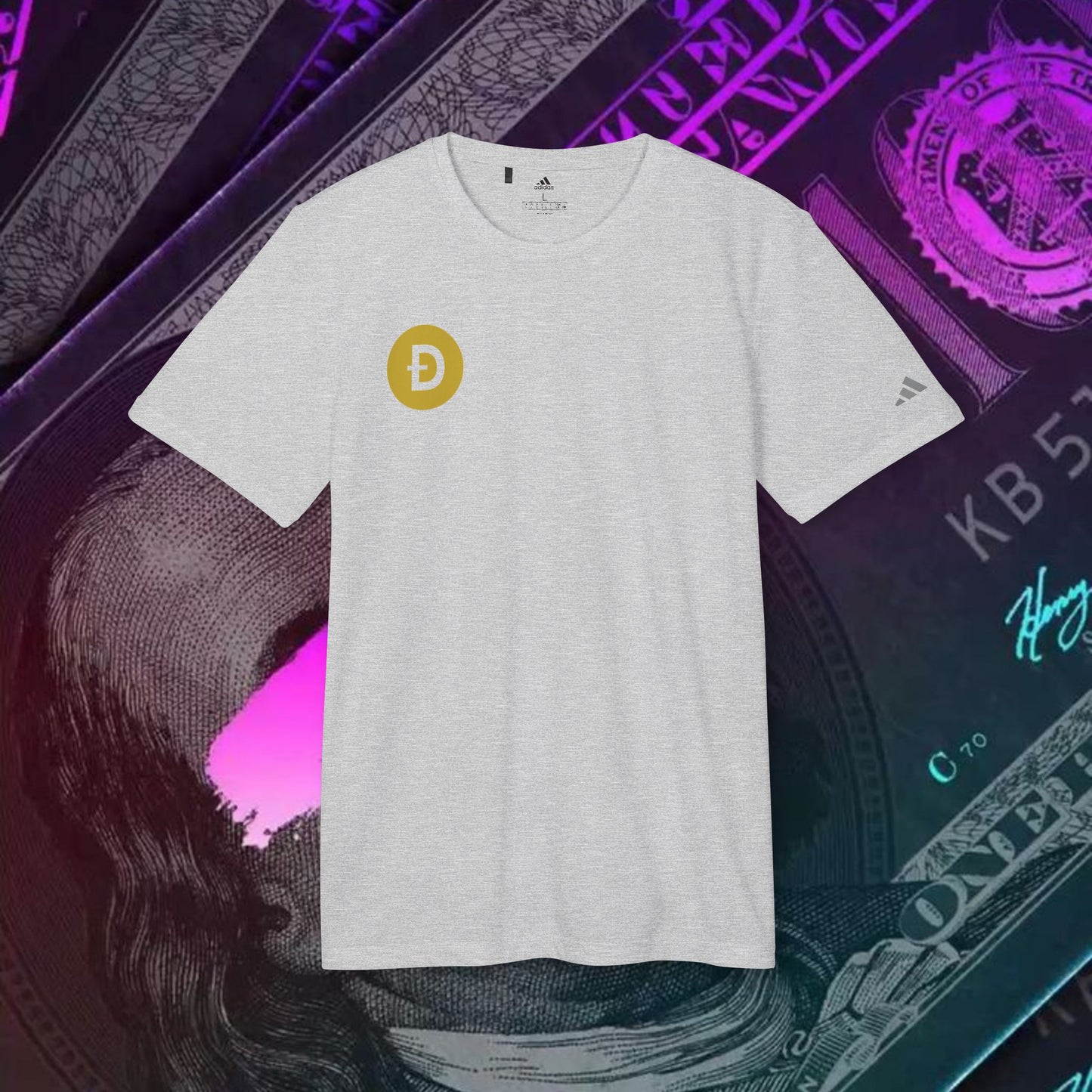 adidas® Unisex Sport T-shirt ( Dogecoin - DOGE )