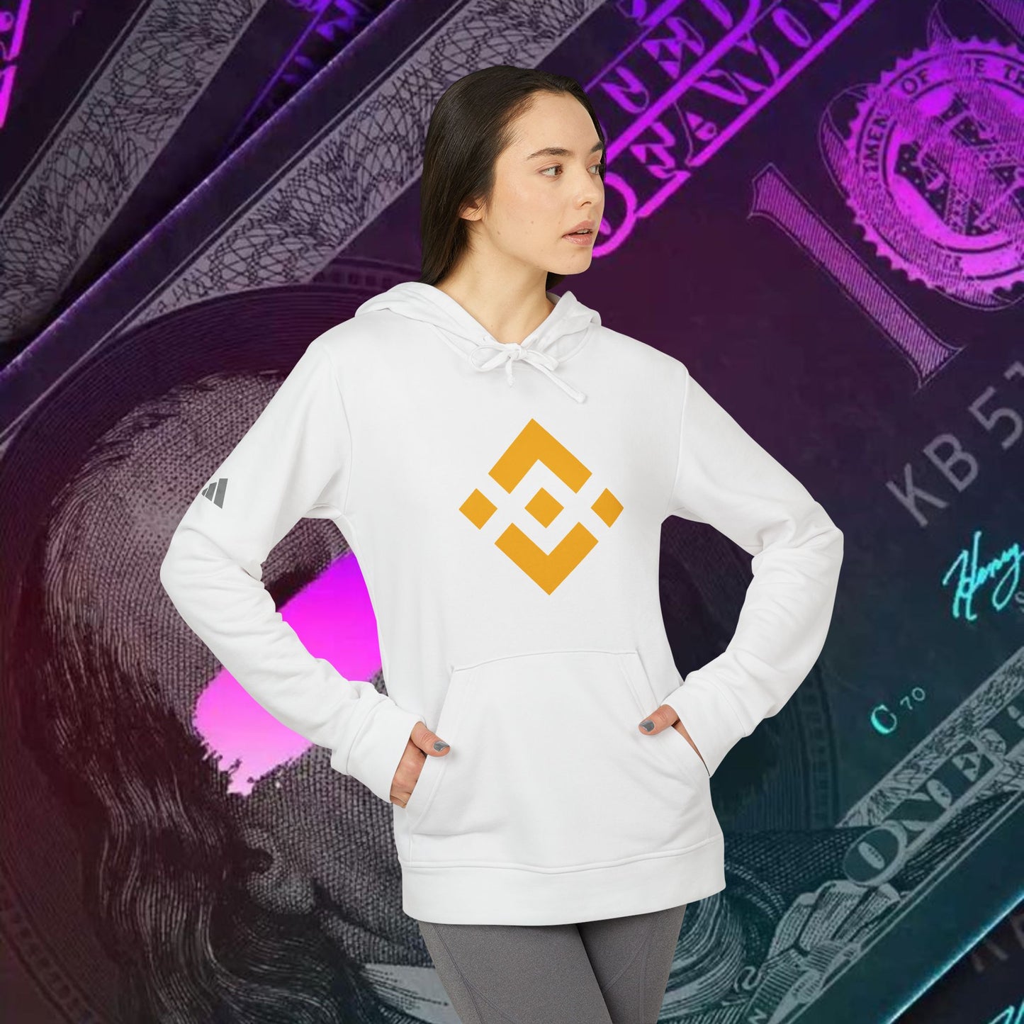 adidas® Unisex Fleece Hoodie (Binance - BNB) big logo