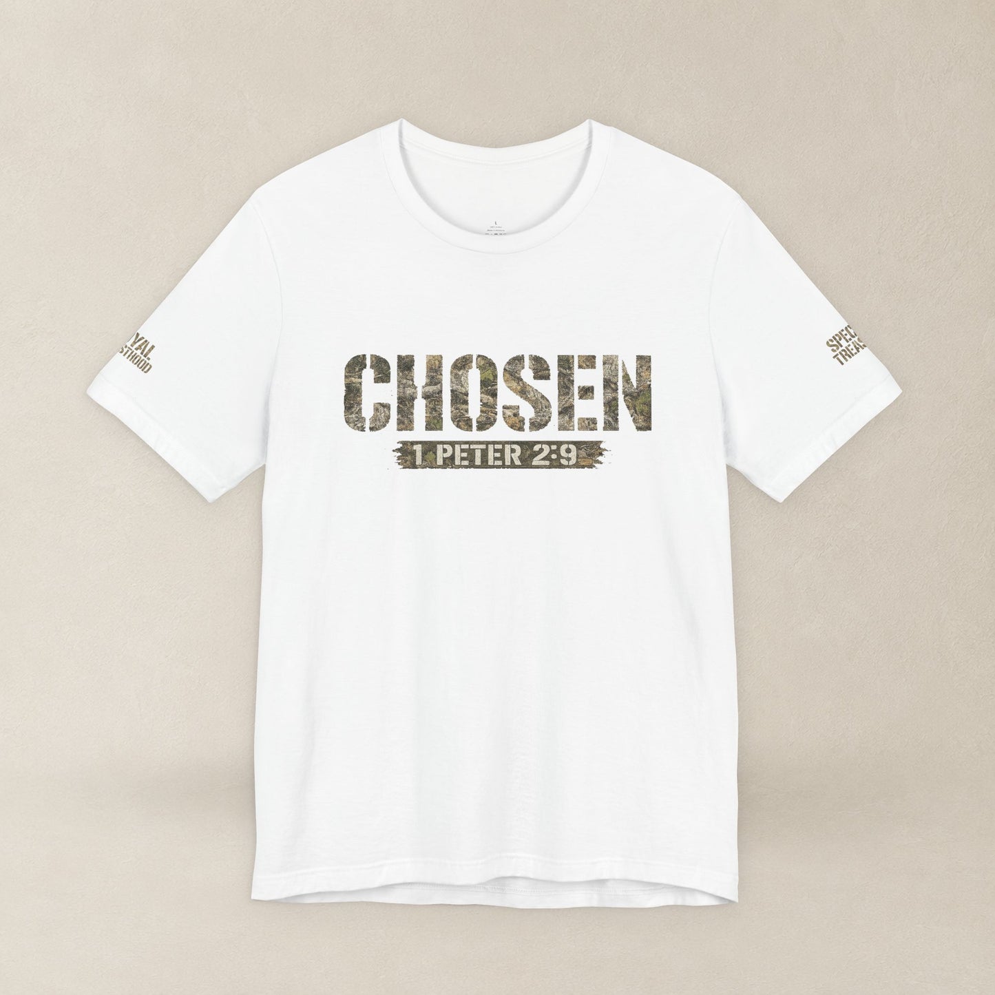 CHOSEN Camo Tee, Royal Priesthood, Special Treasure | 1 Peter 2:9 Christian Apparel