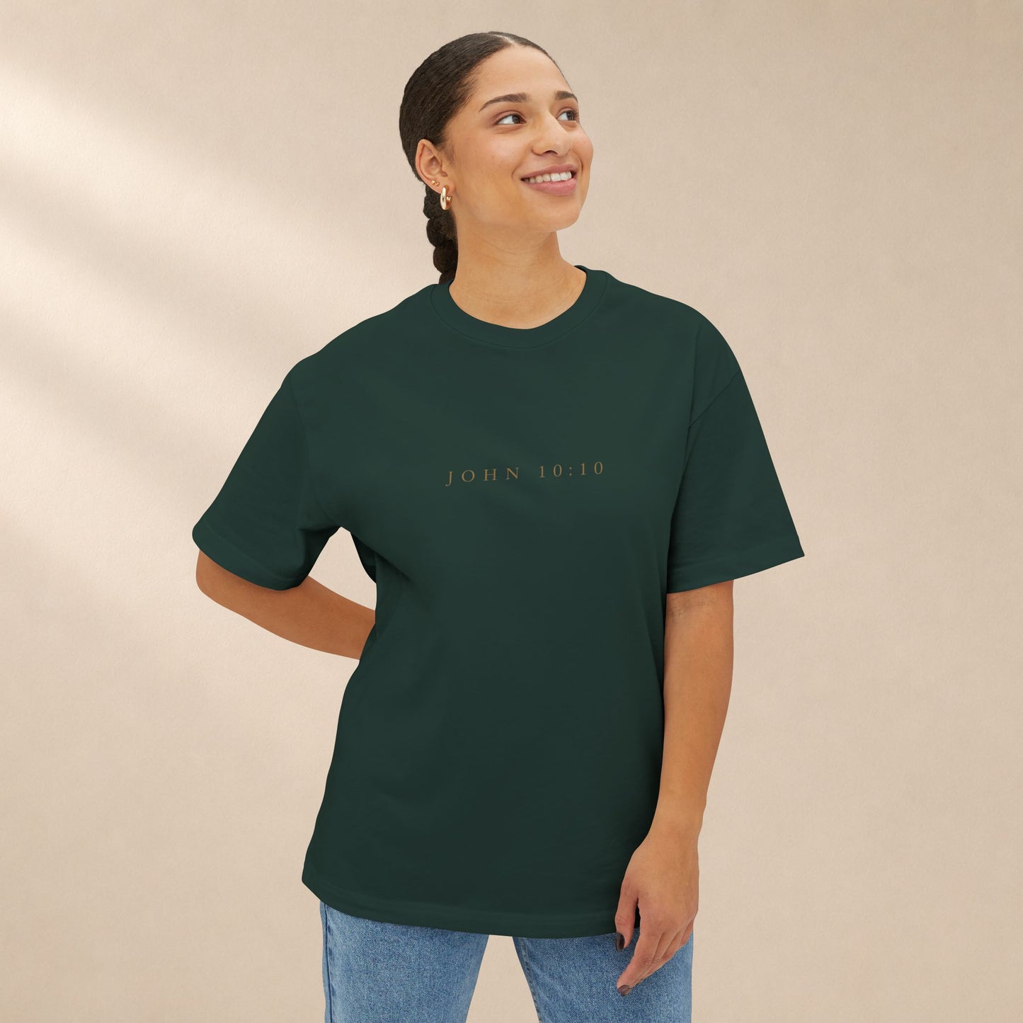 Abundant Life Oversized Boxy Tee | John 10:10 Christian Shirt | Have Life Abundantly