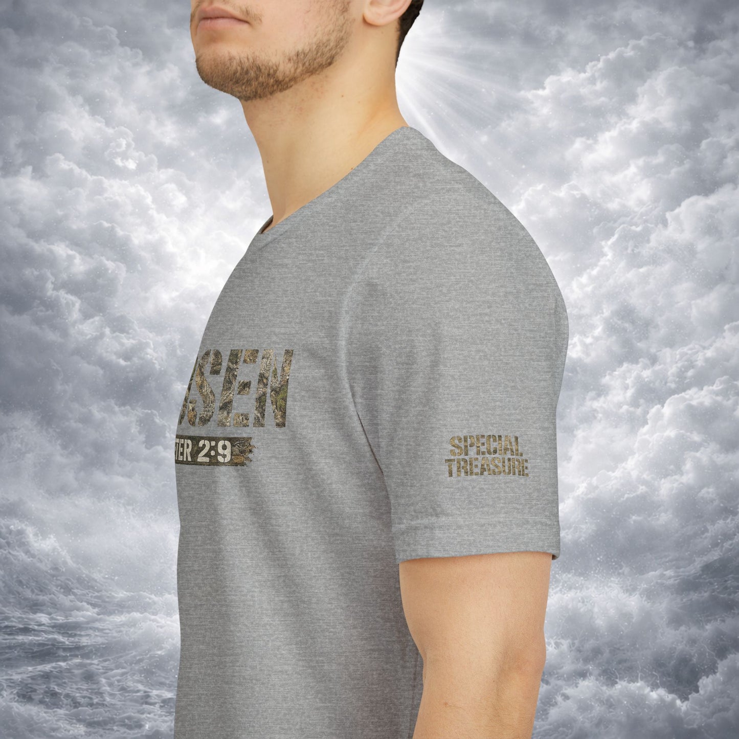 CHOSEN Camo Tee, Royal Priesthood, Special Treasure | 1 Peter 2:9 Christian Apparel