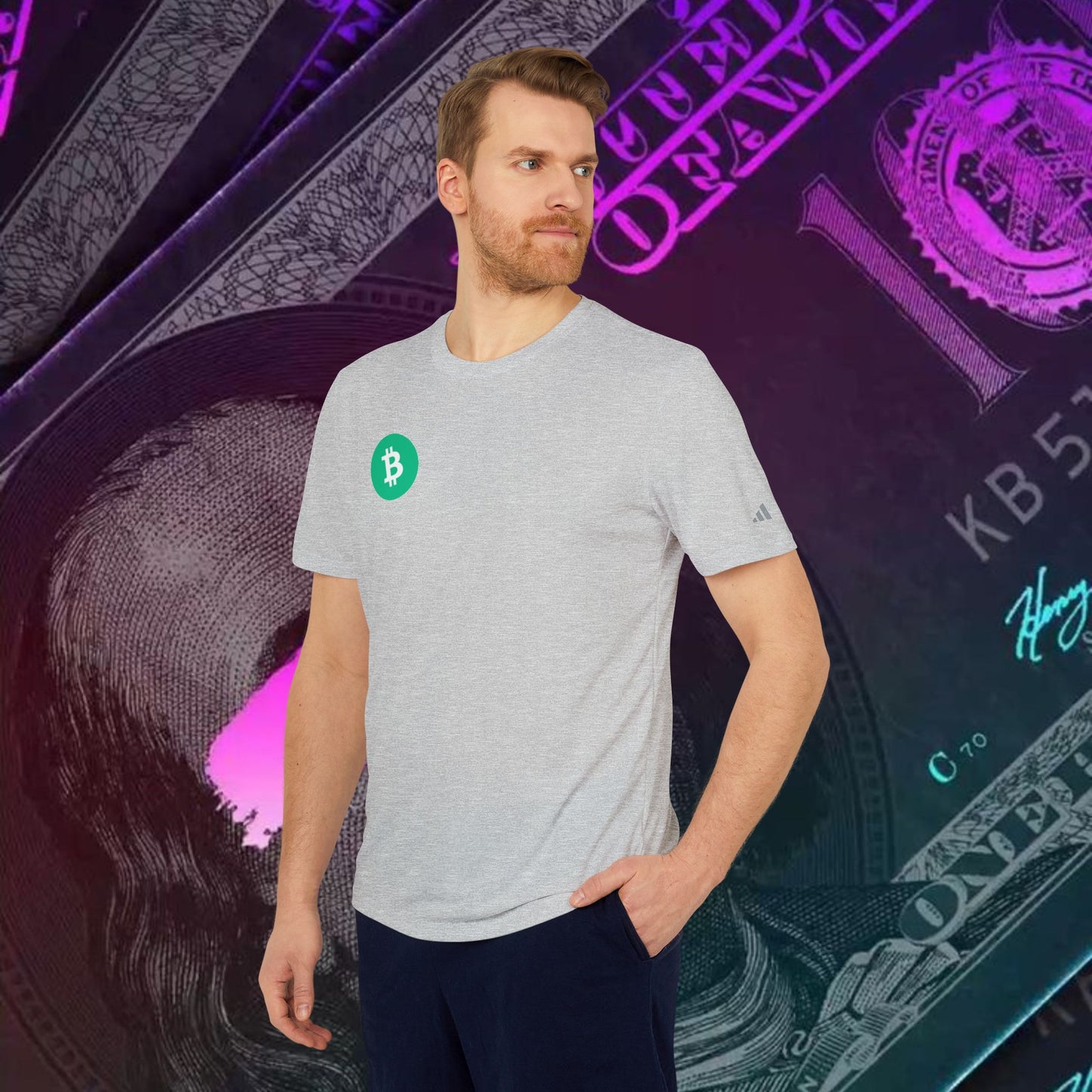 adidas® Unisex Sport T-shirt ( Bitcoin Cash - BCH )