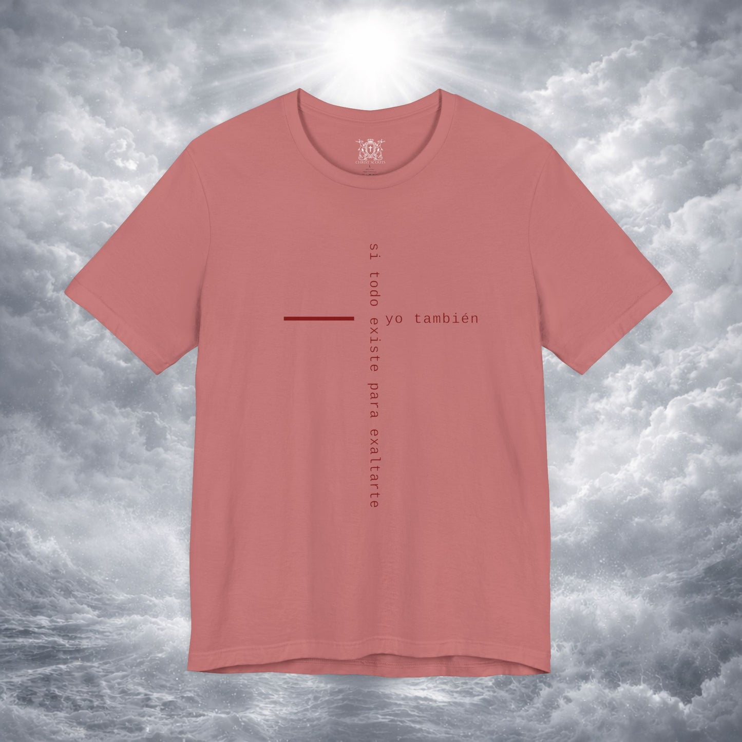 Yo También — Apocalipsis 4:11 Camiseta Cristiana Cruz Tipográfica | Christ Scouts