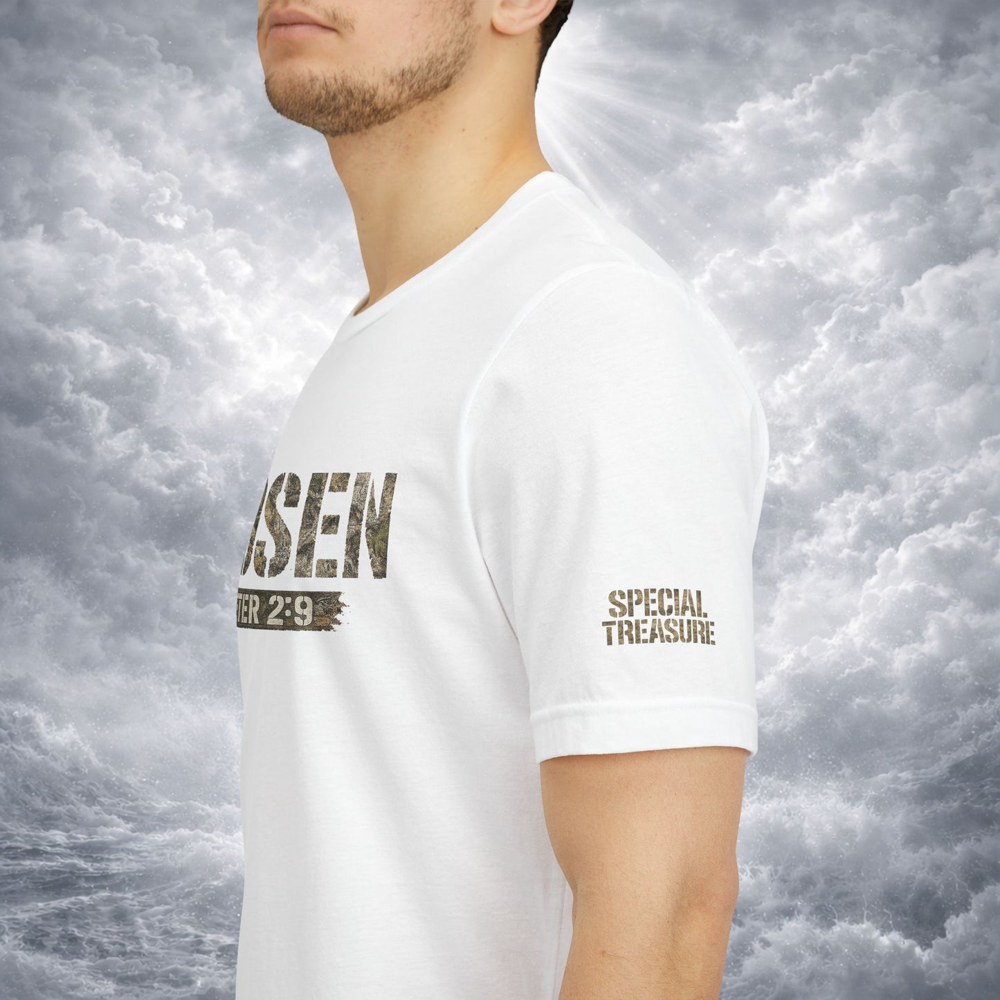 CHOSEN Camo Tee, Royal Priesthood, Special Treasure | 1 Peter 2:9 Christian Apparel