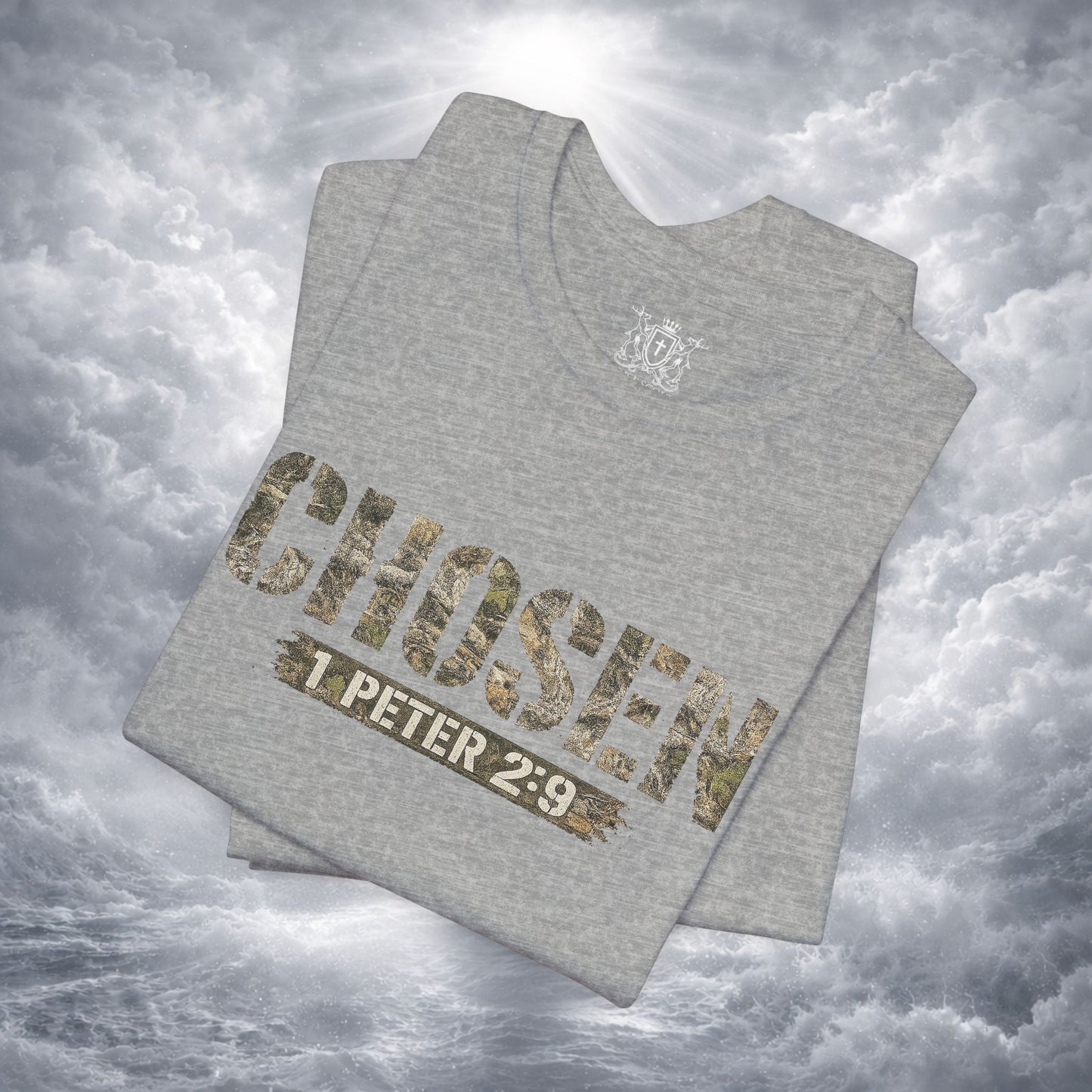 CHOSEN Camo Tee, Royal Priesthood, Special Treasure | 1 Peter 2:9 Christian Apparel