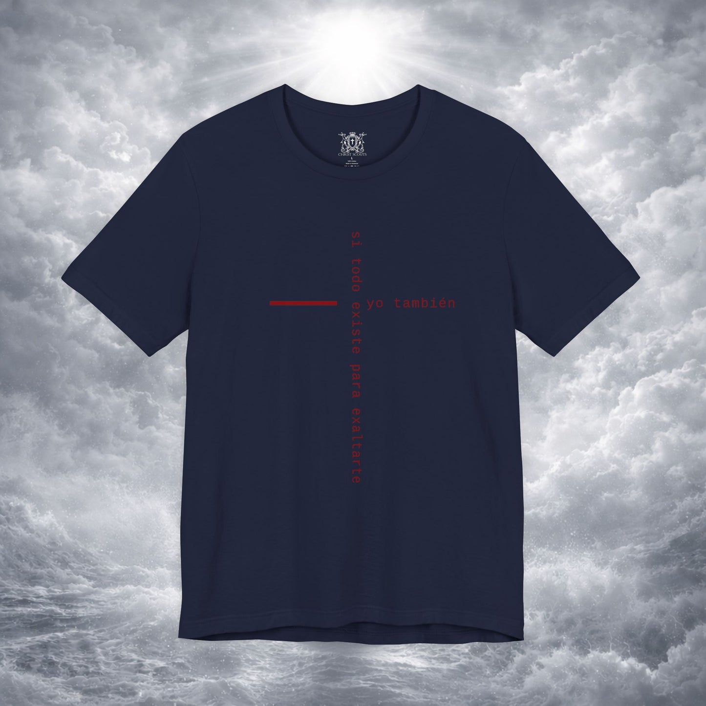 Yo También — Apocalipsis 4:11 Camiseta Cristiana Cruz Tipográfica | Christ Scouts