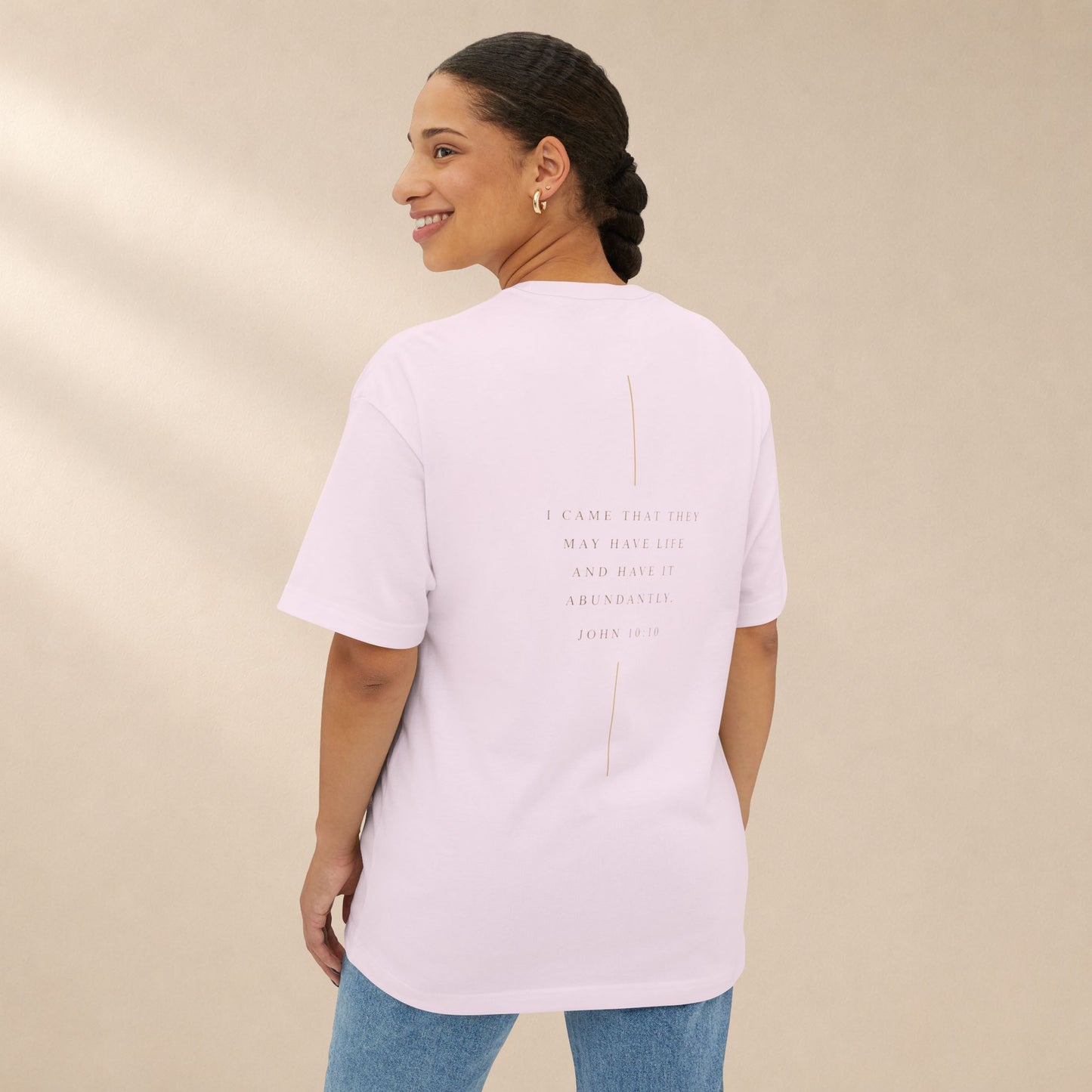 Abundant Life Oversized Boxy Tee | John 10:10 Christian Shirt | Have Life Abundantly