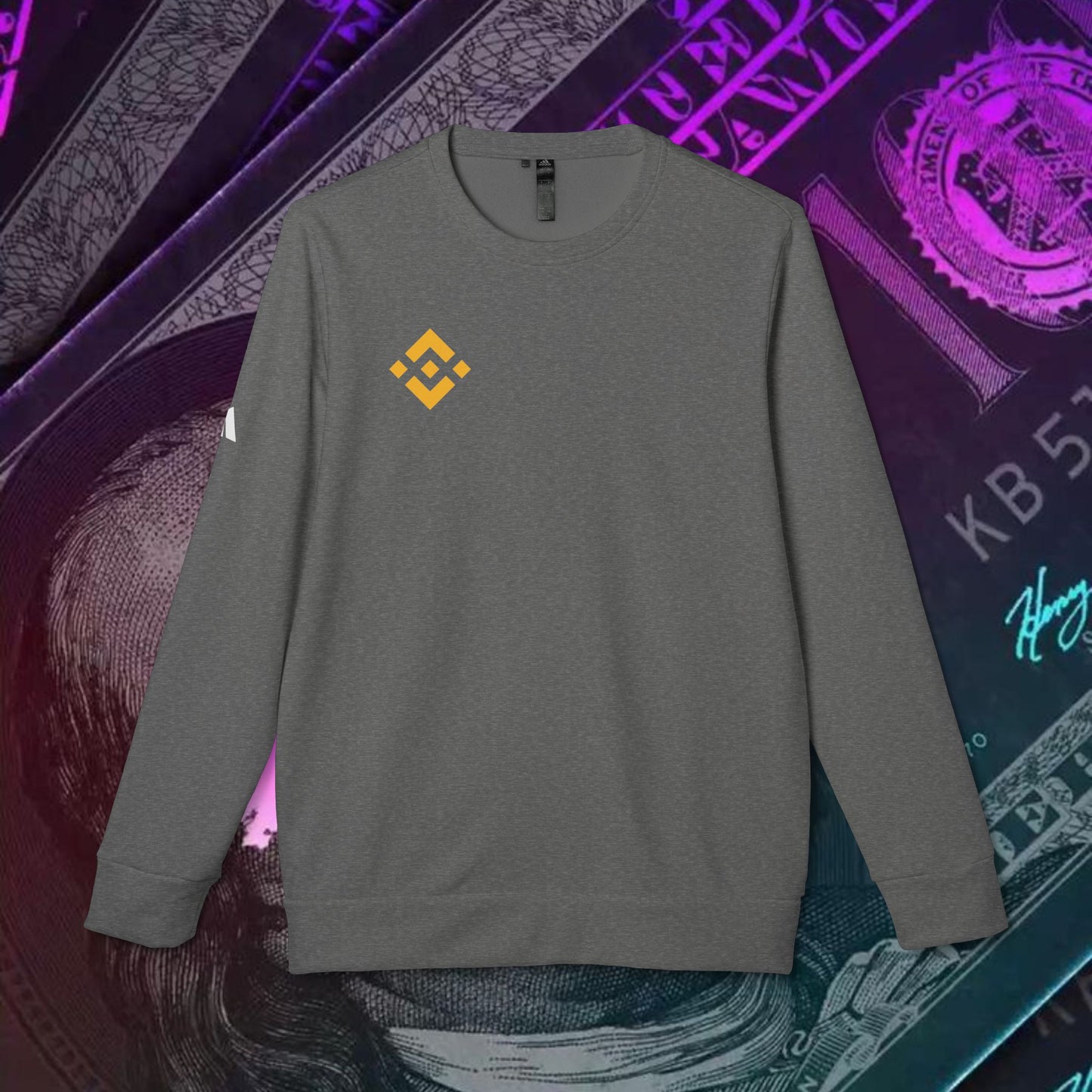 adidas® Unisex Fleece Crewneck Sweatshirt (Binance - BNB)