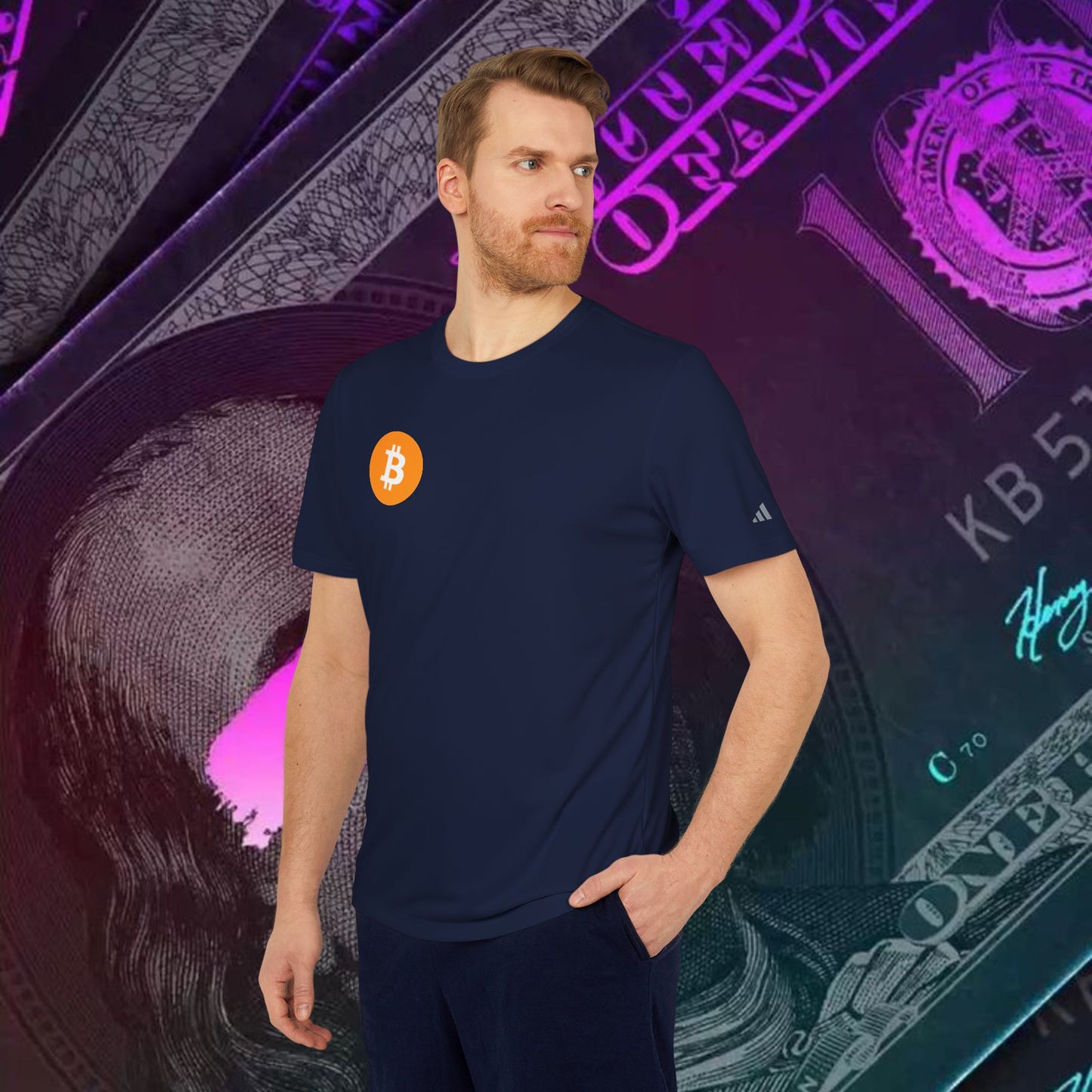 adidas® Unisex Sport T-shirt ( Bitcoin - BTC )