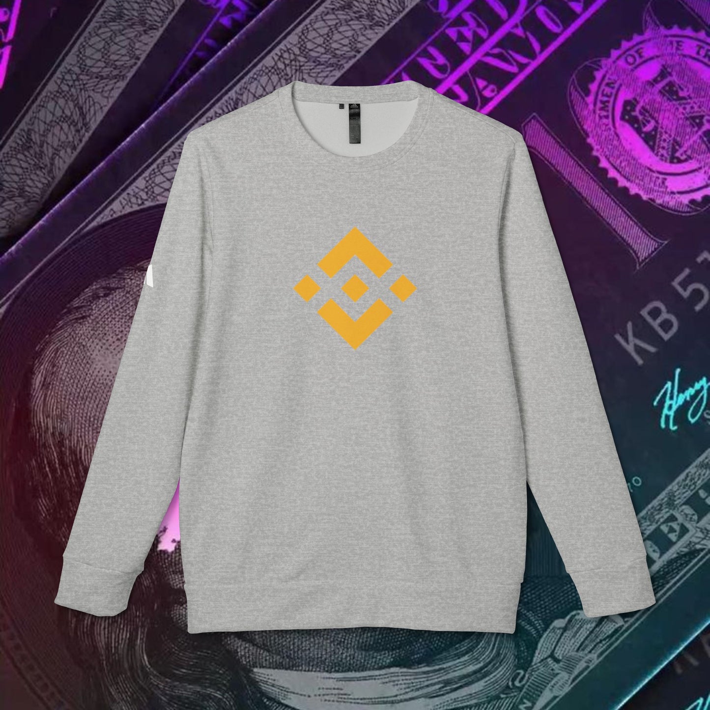 adidas® Unisex Fleece Crewneck Sweatshirt (Binance - BNB) big logo