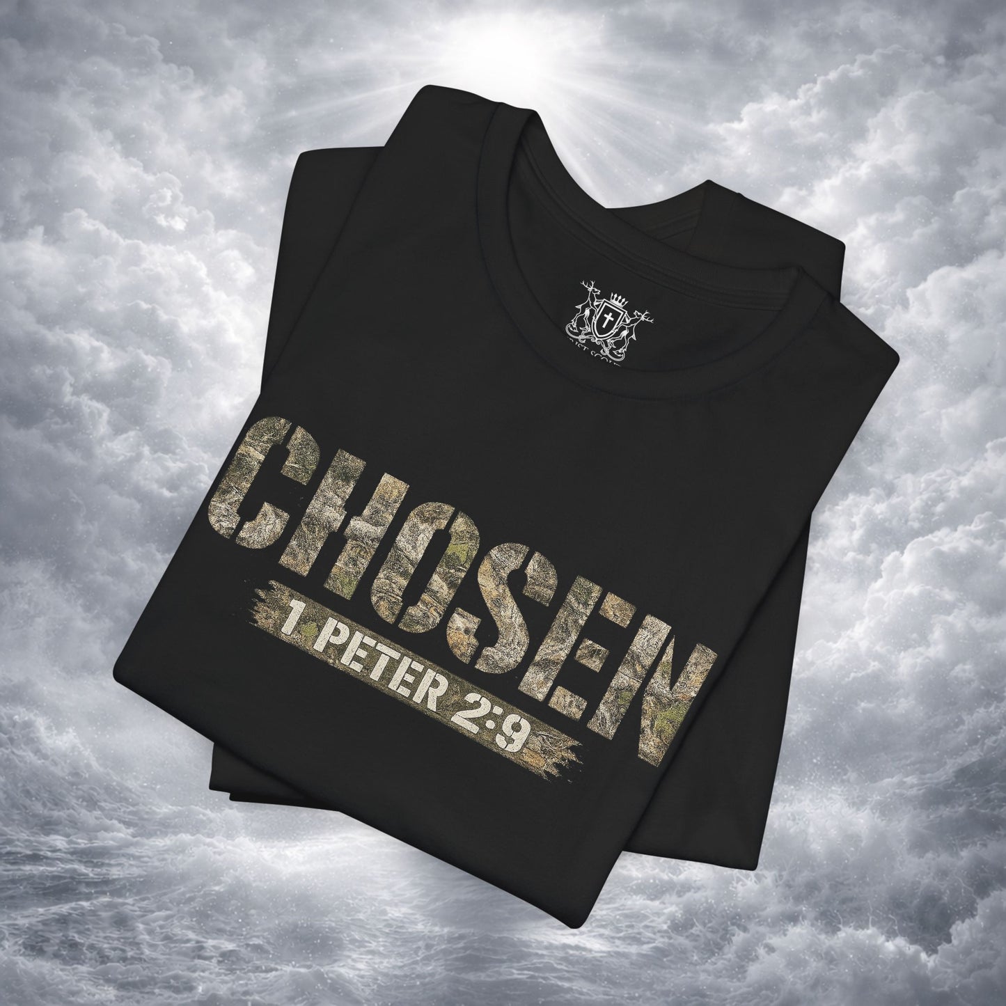 CHOSEN Camo Tee, Royal Priesthood, Special Treasure | 1 Peter 2:9 Christian Apparel