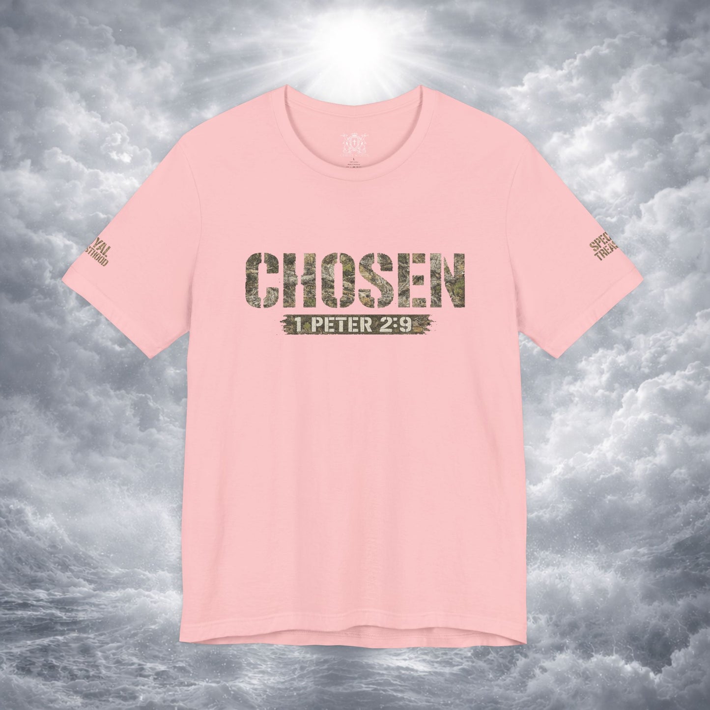 CHOSEN Camo Tee, Royal Priesthood, Special Treasure | 1 Peter 2:9 Christian Apparel