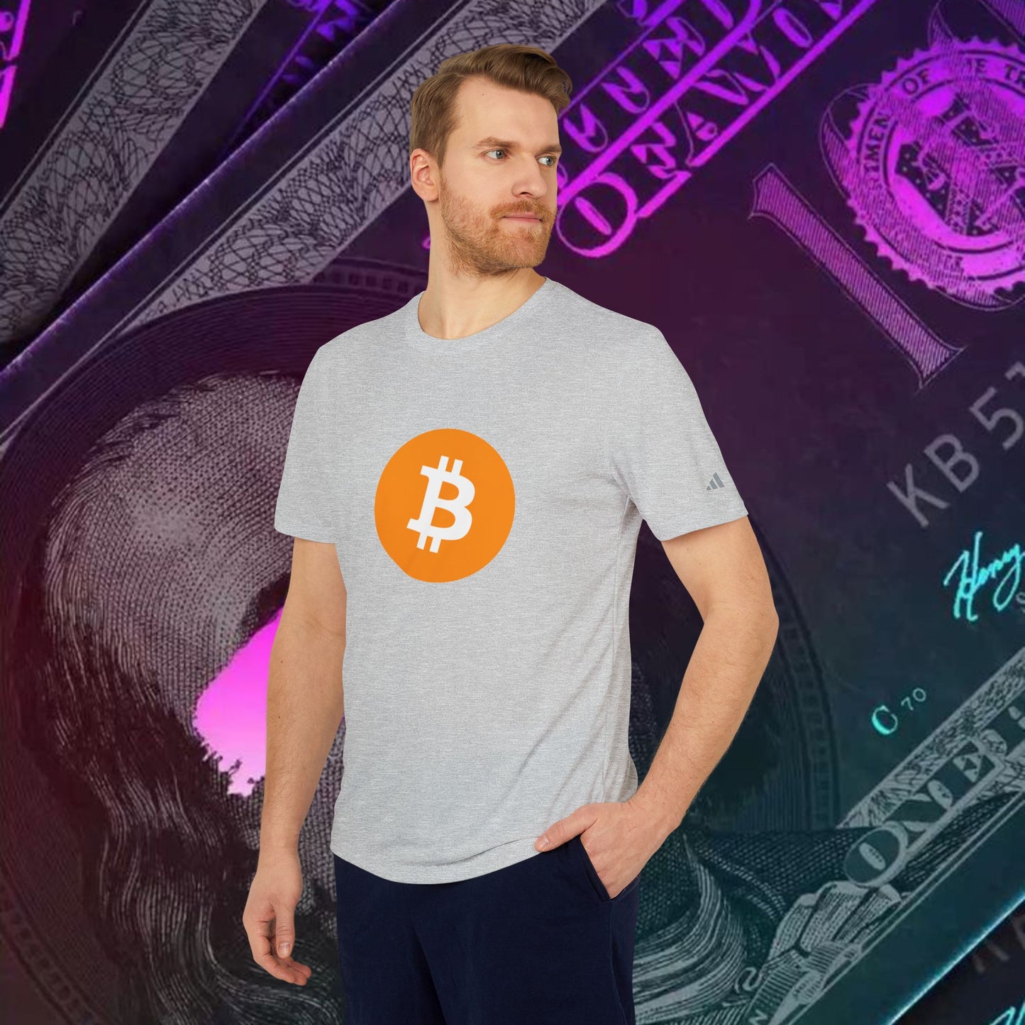 adidas® Unisex Sport T-shirt ( Bitcoin - BTC ) big logo