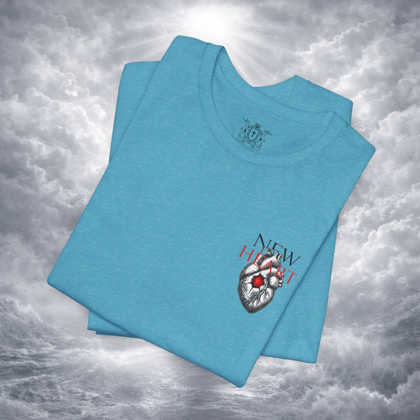 New Heart — Ezekiel 36:26 Christian Typographic Tee | Christ Scouts