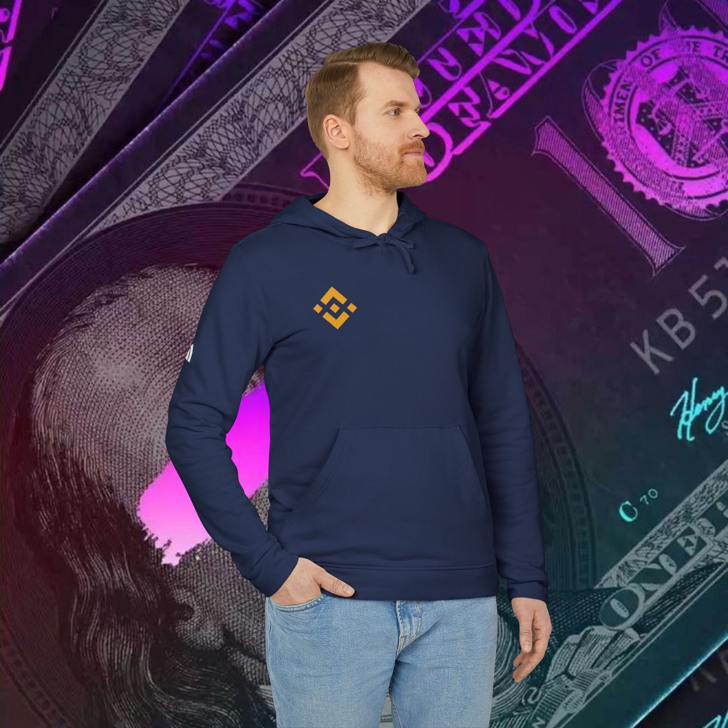 adidas® Unisex Fleece Hoodie (Binance - BNB)