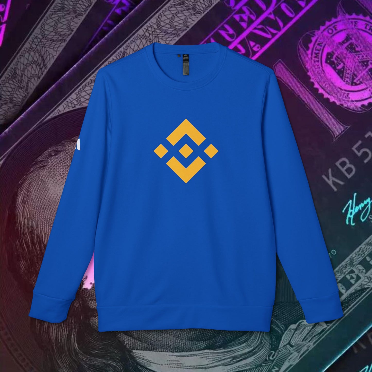 adidas® Unisex Fleece Crewneck Sweatshirt (Binance - BNB) big logo