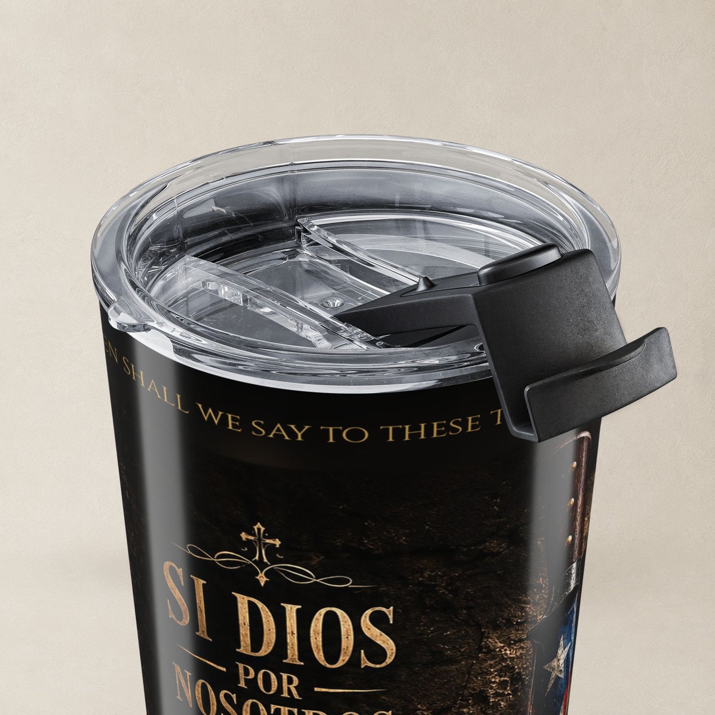 Vaso Térmico Cristiano Romanos 8:31 | Machete Boricua Bandera PR | Christian Tumbler Romans 8:31