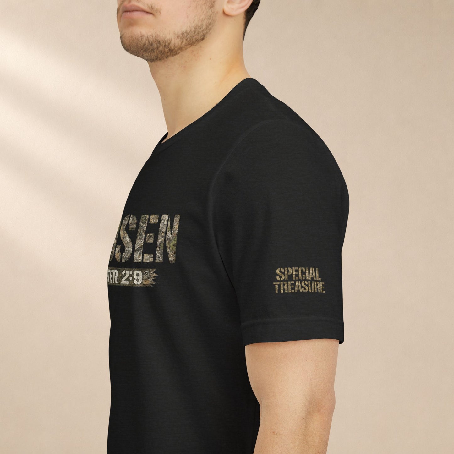 CHOSEN Camo Tee, Royal Priesthood, Special Treasure | 1 Peter 2:9 Christian Apparel