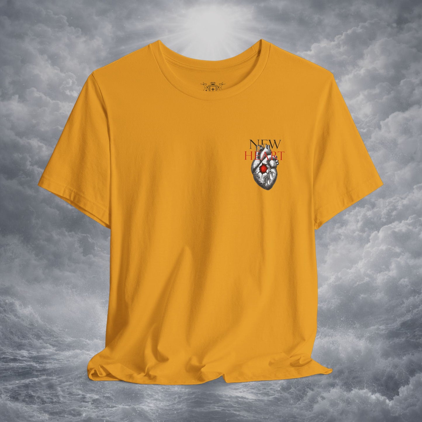 New Heart — Ezekiel 36:26 Christian Typographic Tee | Christ Scouts