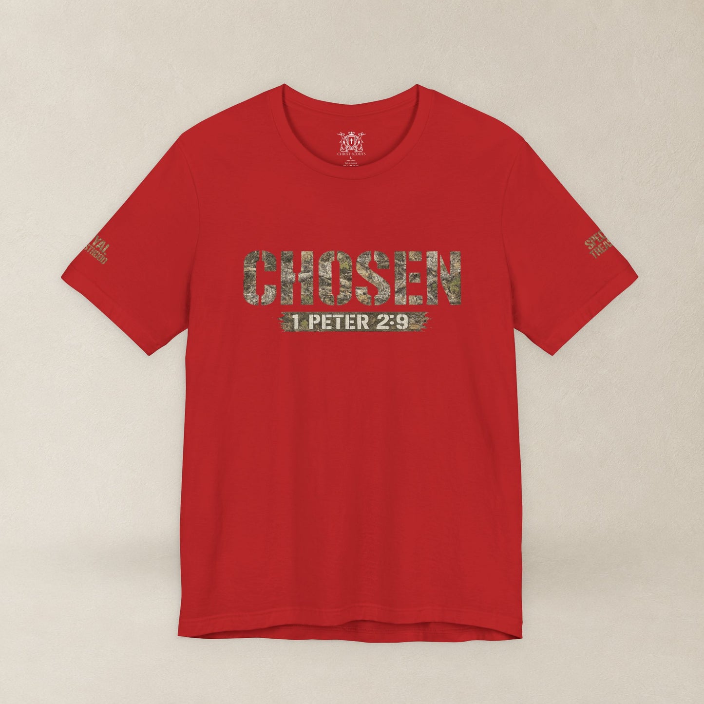 CHOSEN Camo Tee, Royal Priesthood, Special Treasure | 1 Peter 2:9 Christian Apparel