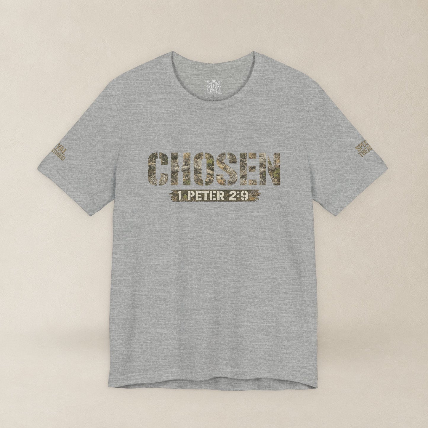 CHOSEN Camo Tee, Royal Priesthood, Special Treasure | 1 Peter 2:9 Christian Apparel