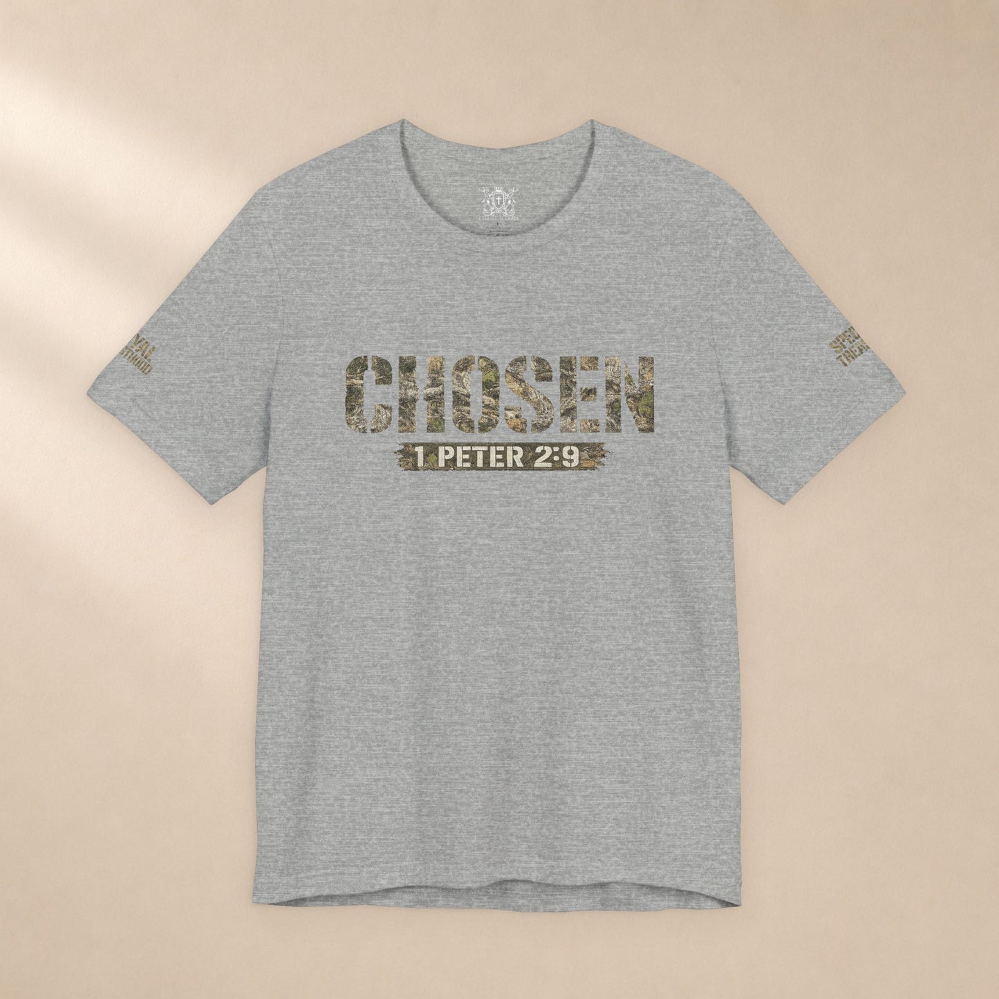 CHOSEN Camo Tee, Royal Priesthood, Special Treasure | 1 Peter 2:9 Christian Apparel