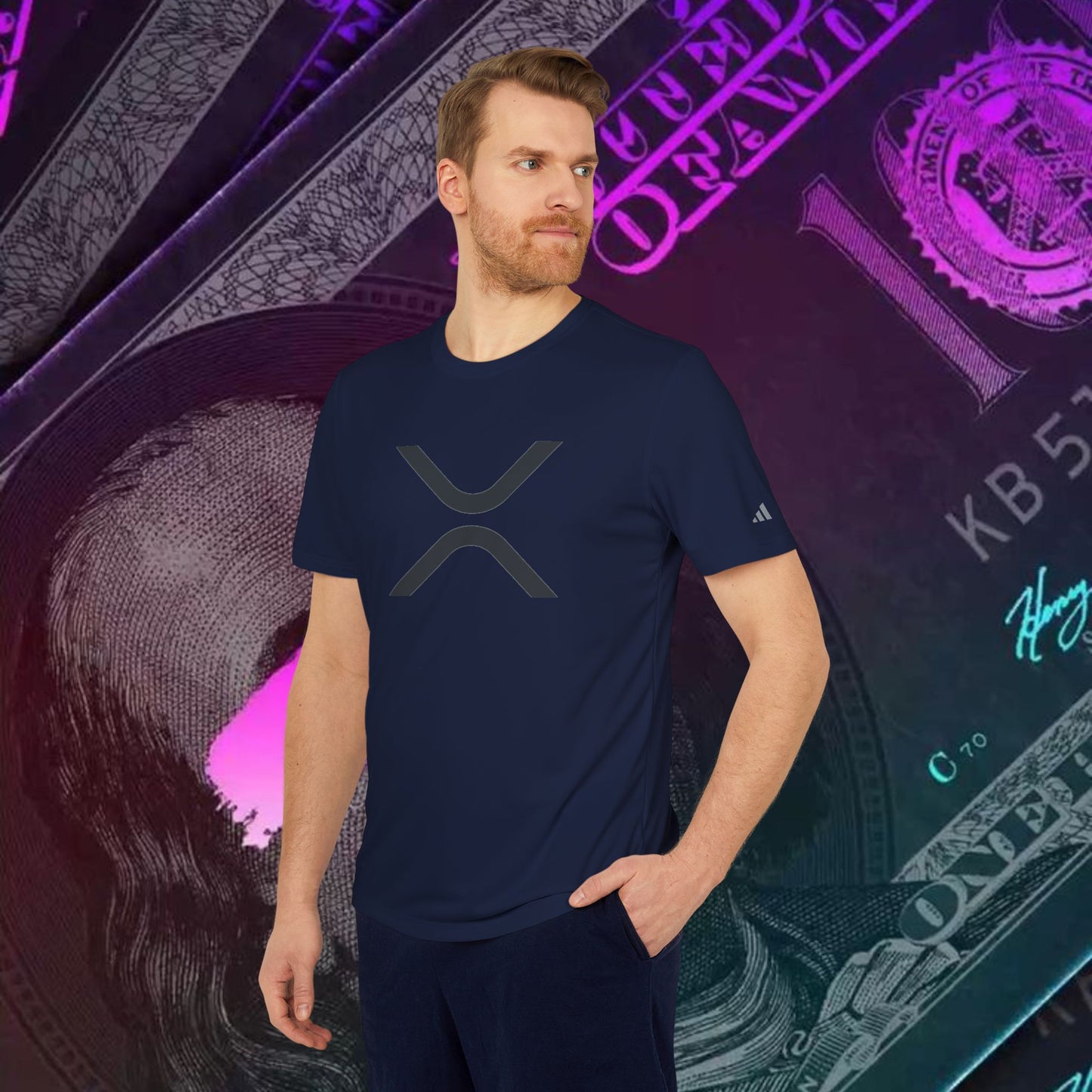 adidas® Unisex Sport T-shirt (Ripple - XRP)  big logo