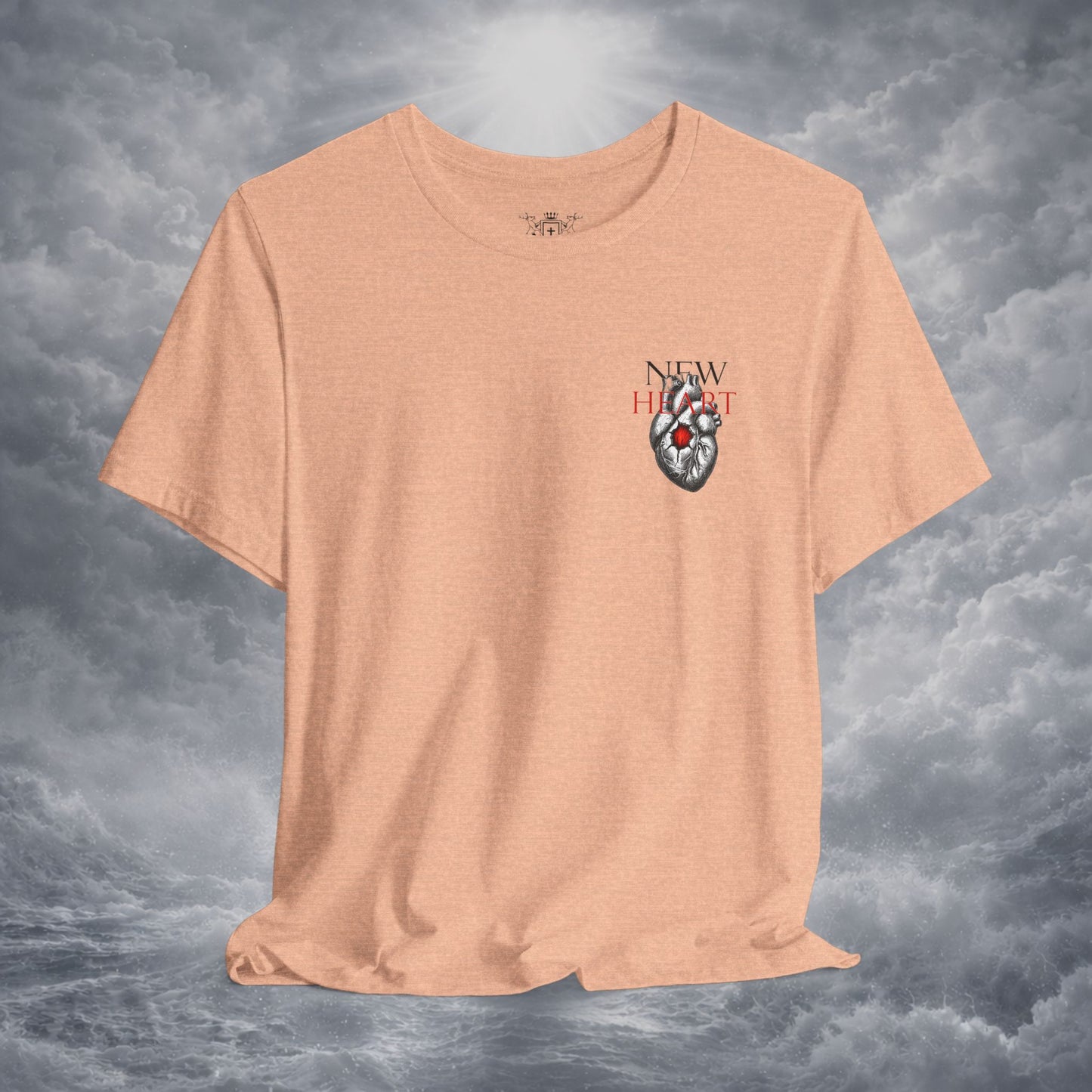 New Heart — Ezekiel 36:26 Christian Typographic Tee | Christ Scouts
