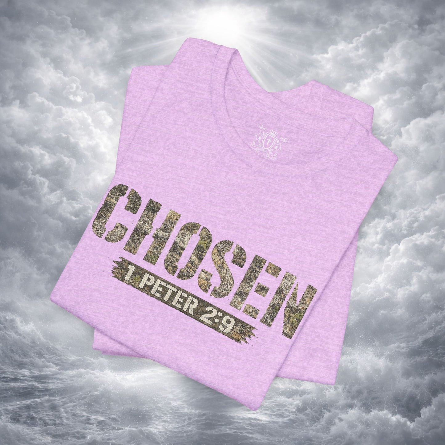 CHOSEN Camo Tee, Royal Priesthood, Special Treasure | 1 Peter 2:9 Christian Apparel