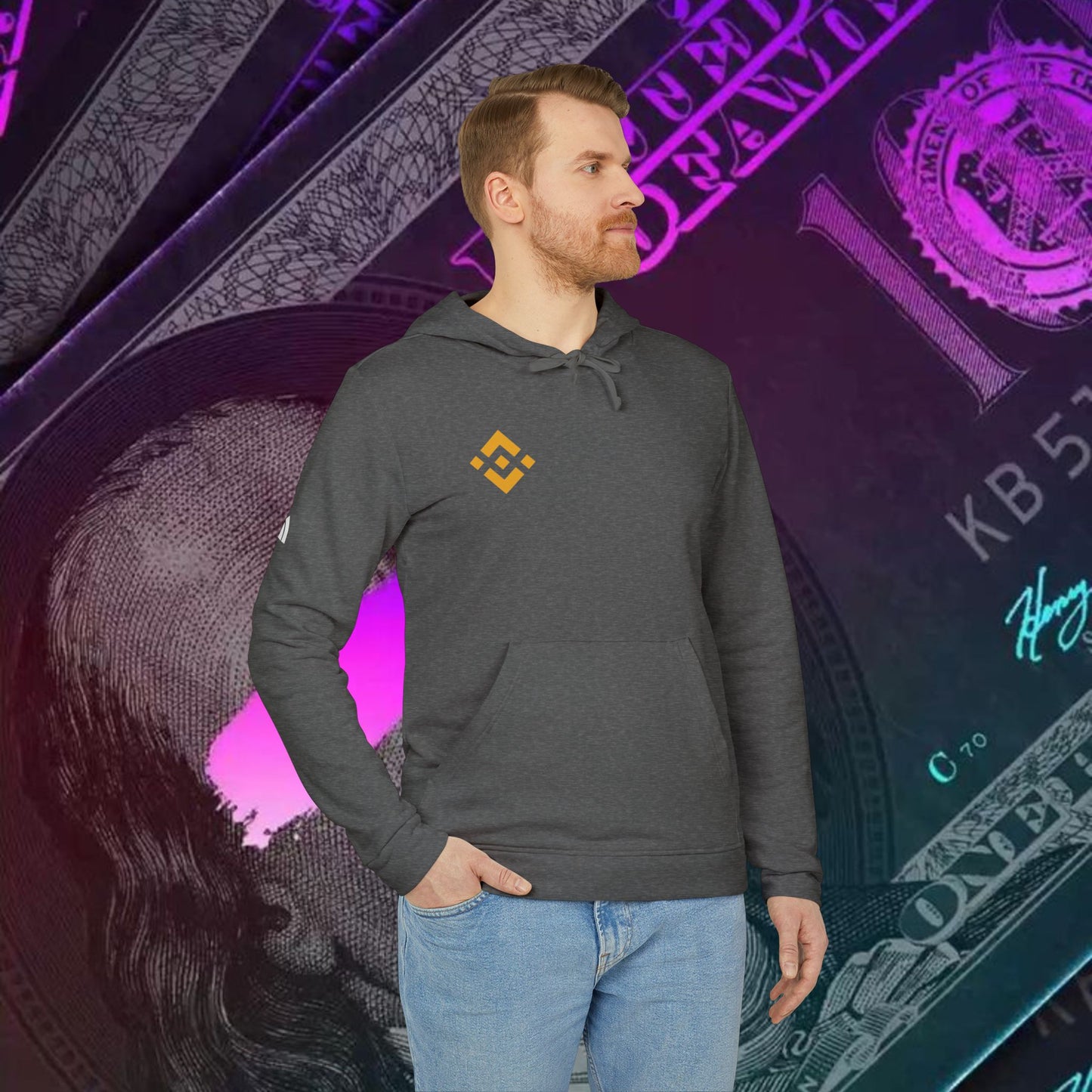 adidas® Unisex Fleece Hoodie (Binance - BNB)