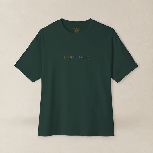 Abundant Life Oversized Boxy Tee | John 10:10 Christian Shirt | Have Life Abundantly