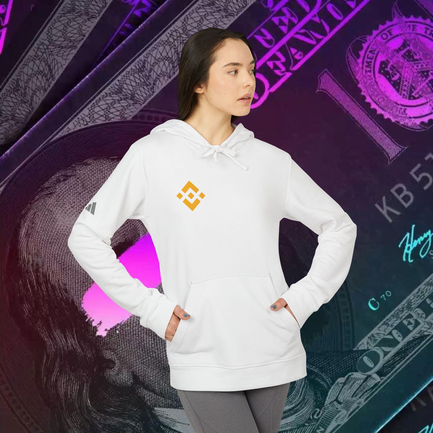 adidas® Unisex Fleece Hoodie (Binance - BNB)