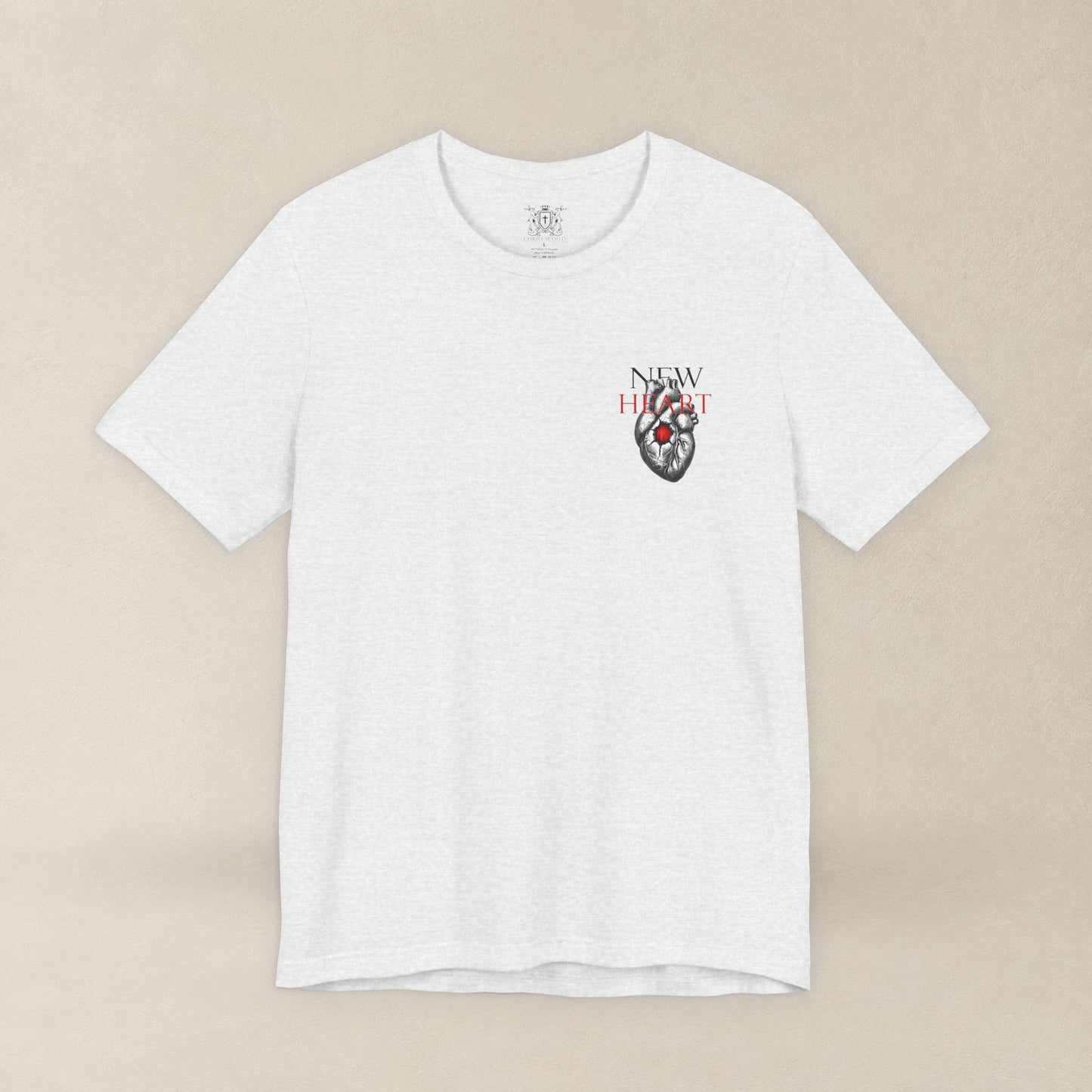 New Heart — Ezekiel 36:26 Christian Typographic Tee | Christ Scouts