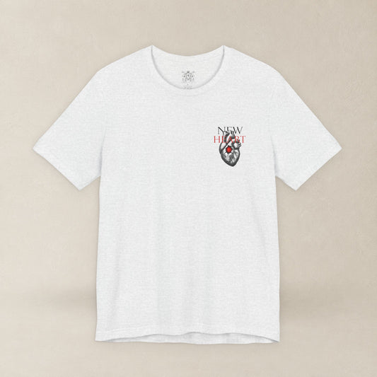 New Heart — Ezekiel 36:26 Christian Typographic Tee | Christ Scouts