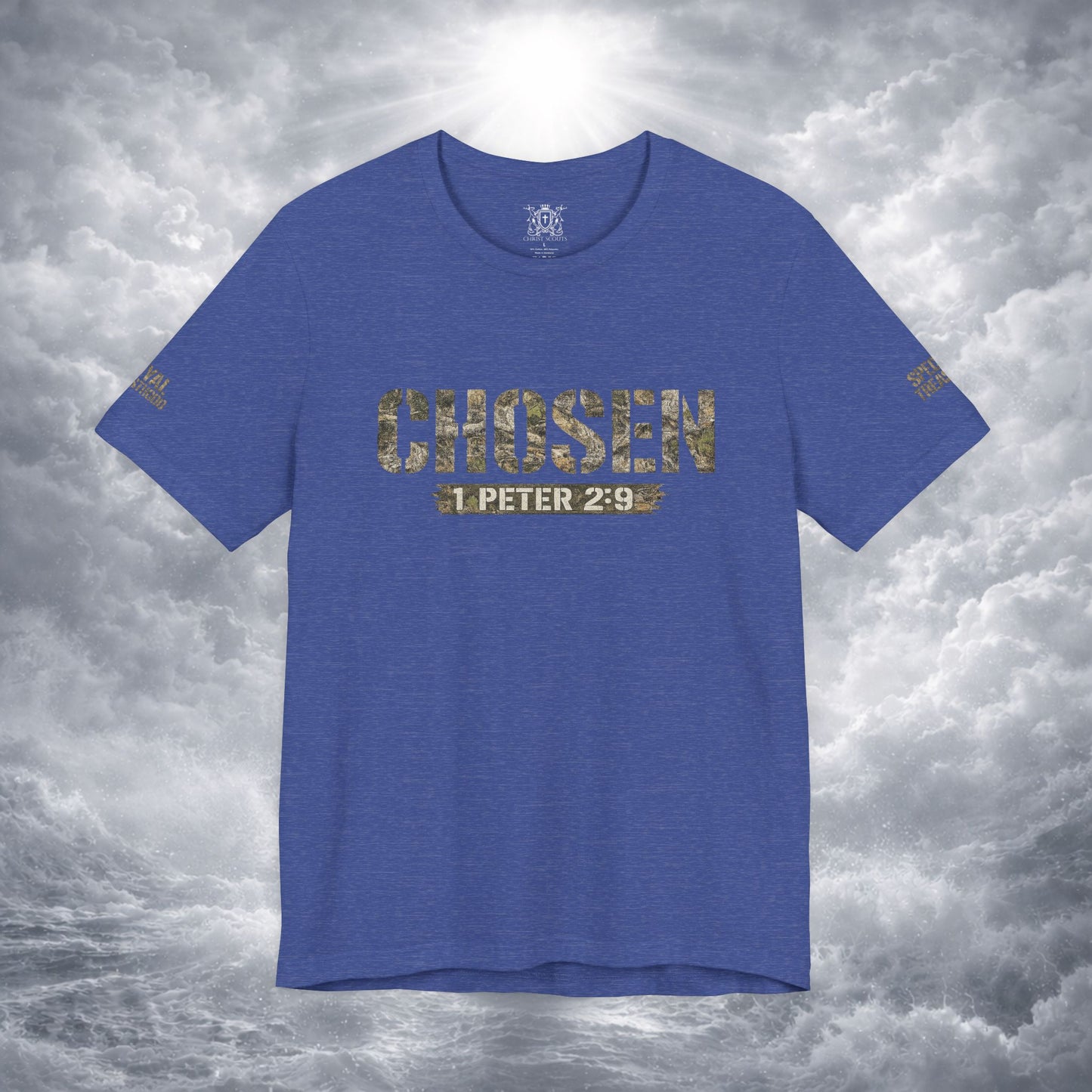 CHOSEN Camo Tee, Royal Priesthood, Special Treasure | 1 Peter 2:9 Christian Apparel