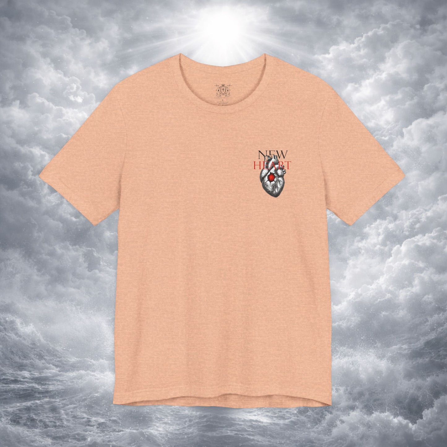 New Heart — Ezekiel 36:26 Christian Typographic Tee | Christ Scouts