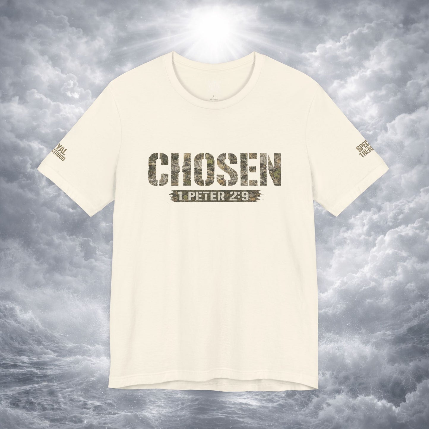 CHOSEN Camo Tee, Royal Priesthood, Special Treasure | 1 Peter 2:9 Christian Apparel