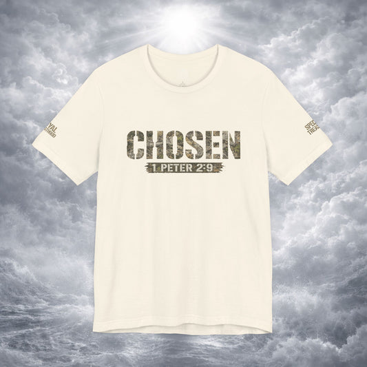 CHOSEN Camo Tee, Royal Priesthood, Special Treasure | 1 Peter 2:9 Christian Apparel