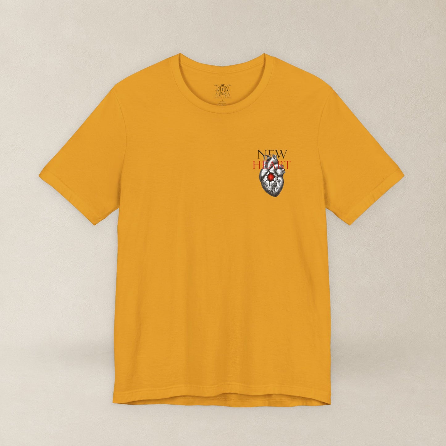New Heart — Ezekiel 36:26 Christian Typographic Tee | Christ Scouts