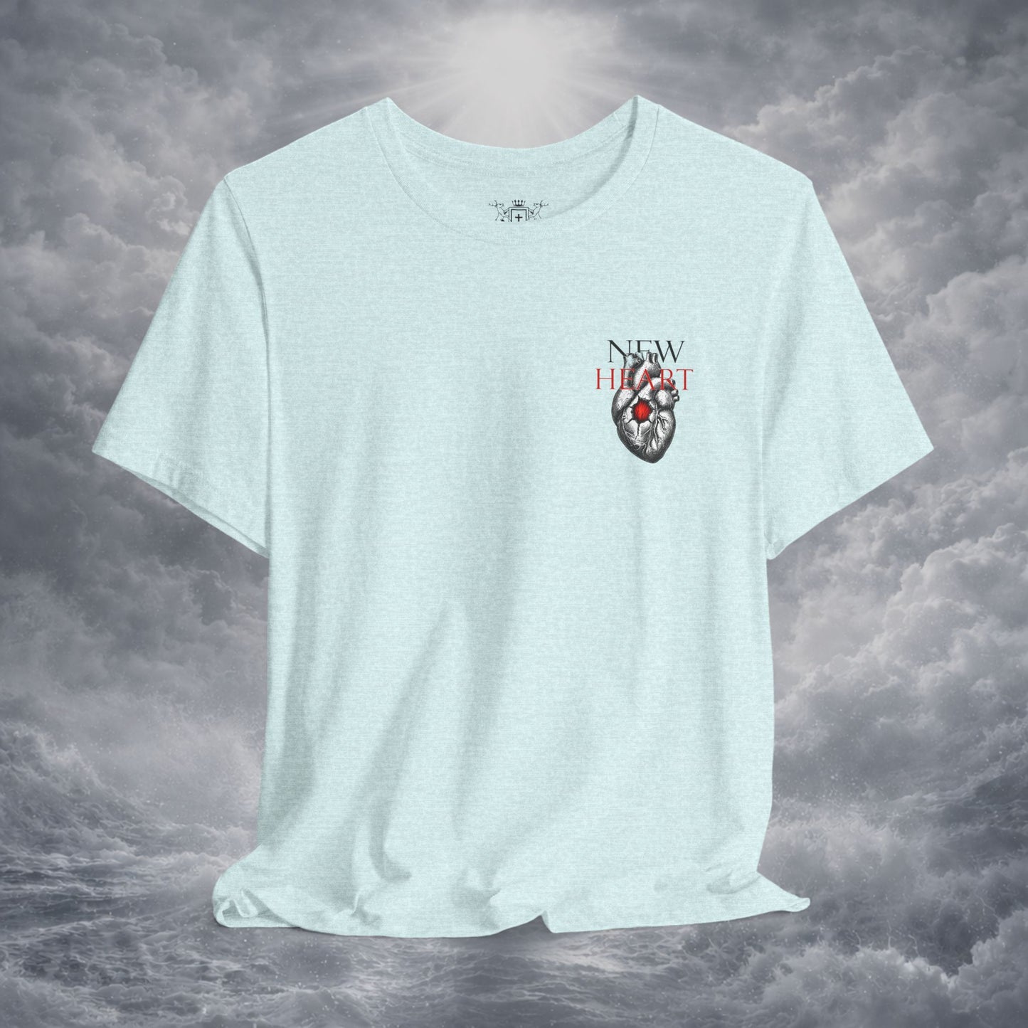 New Heart — Ezekiel 36:26 Christian Typographic Tee | Christ Scouts